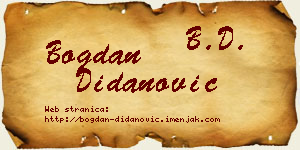 Bogdan Didanović vizit kartica